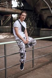 Brandit Pure Vintage trousers, stonewashed, urban camo