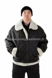 Us-Bomber Jacket B3, Pommikonelentäjän Nahkatakki, Uusiotuotantoa, Ruskea - Armyvaatteet