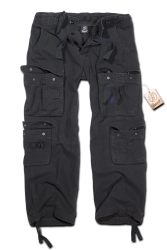 Brandit Pure Vintage trousers, stonewashed, black