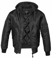 Brandit MA1 Sweat Hooded Jacket, musta