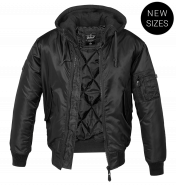 Brandit MA1 Sweat Hooded Jacket, black hood