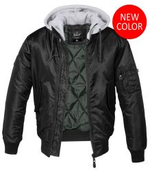 Brandit MA1 Sweat Hooded Jacket, musta/harmaa