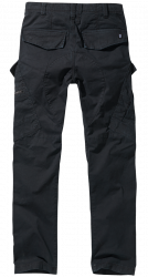 Brandit Adven Slim Fit reisitaskuhousut, musta