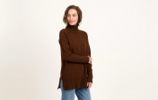 Tunturi Merino Sweater Autumn Brown, 00% Merinowool