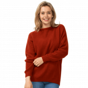 Kaski jumper 100% merino wool, rust