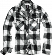 Brandit Checkshirt flannel, black/white