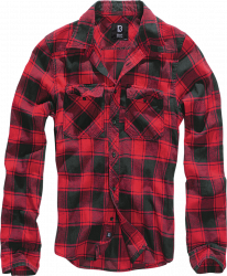 Brandit Checkshirt flannel, red/black