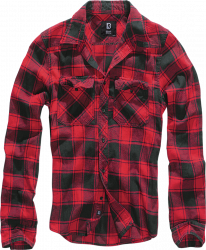 Brandit Checkshirt flanellipaita, musta/punainen