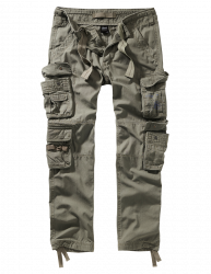 Brandit Pure Slim Fit trousers, stonewashed, Olive